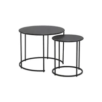 table basse aubry gaspard - tables basses en métal teinté noir (lot de 2)