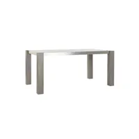 table à manger pegane table à manger / table repas rectangulaire en chene et aluminium coloris gris - longueur 162 x hauteur 74 x profondeur 92 cm --