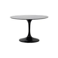 table de cuisine generique table ronde tulipa fibre de verre - 120 cm noir