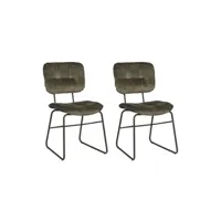 chaise label51 chaises à manger lot de 2 dez 49x60x87 cm vert chasseur