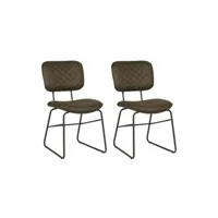 chaise label51 chaises à manger lot de 2 sev 49x60x87 cm vert armée