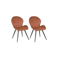 chaise label51 chaises à manger lot de 2 sil 51x64x87 cm cognac