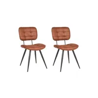 chaise label51 chaises à manger lot de 2 gus 49x60x87 cm cognac