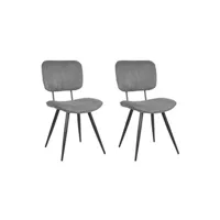 chaise label51 chaises à manger lot de 2 vic 49x60x87 cm gris foncé