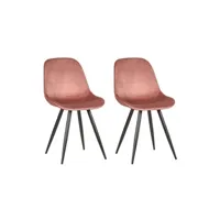 chaise label51 chaises à manger lot de 2 capri 46x56x88 cm rose vieux