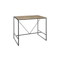 table haute pegane table de dîner / bar en bois d'acacia et fer - l. 115 x l. 70 x h. 98 cm --