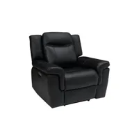 fauteuil de relaxation vente-unique fauteuil relax électrique en cuir kenneth - noir