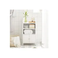 meuble de salle de bain sobuy bzr56-w meuble bas de salle de bain commode armoire de rangement sur pied avec 3