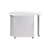 bureau droit beaux meubles pas chers bureau informatique blanc et table pivotante - aluminium - l 105 x l 55 x h 74.7 cm