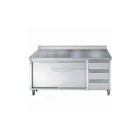 buffet de cuisine combisteel meuble bas professionnel inox - avec tiroirs - gamme 700 - - 1600x700coulissante+tiroir
