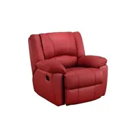 fauteuil de relaxation vente-unique fauteuil relax en cuir aroma - rouge