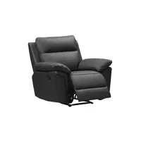 fauteuil de relaxation vente-unique fauteuil relax en cuir de buffle pakita - noir