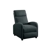 fauteuil de relaxation altobuy melbourne - fauteuil relax pushback tissu gris foncé -
