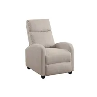 fauteuil de relaxation altobuy melbourne - fauteuil relax pushback tissu gris taupe -