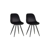 chaise label51 chaises à manger lot de 2 capri 46x56x88 cm noir