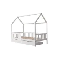 lit enfant happy garden lit cabane pour enfant 190x90cm blanc avec tiroirs marceau