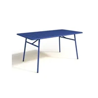 table de jardin vente-unique.com table de jardin l.160 cm en métal - bleu nuit - mirmande de mylia