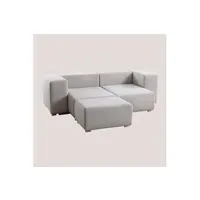 canapé droit sklum canapé modulable chaise longue 3 pièces avec 2 accoudoirs robert beige crème 67 cm