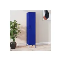 armoire de bureau vidaxl armoire à casiers bleu marine 35x46x180 cm acier