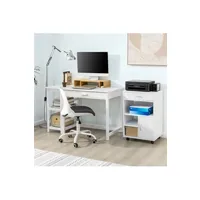 table de chevet sobuy fbt106-w support imprimante roulant bureau mobile caisson meuble de rangement bureau