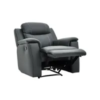 fauteuil de relaxation vente-unique fauteuil relax evasion en cuir - gris