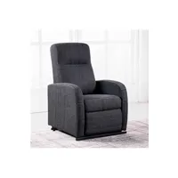 fauteuil de relaxation pegane fauteuil relax en tissu coloris gris anthracite - largeur 70 x profondeur 77 cm