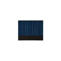 tête de lit vente-unique tête de lit coutures verticales sarah - 150 cm - velours - bleu nuit