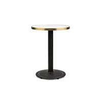 table de jardin blumfeldt table de bistrot style - - style art nouveau - 57,5 x 72 cm (øxh - plateau rond en marbre - noir , blanc & or