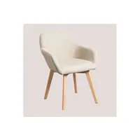 chaise sklum chaise avec accoudoirs ervi beige crème 79 cm