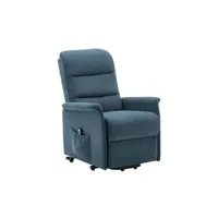 fauteuil de relaxation vente-unique fauteuil releveur électrique en tissu bleu capucine