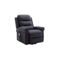 fauteuil de relaxation vente-unique.com fauteuil massant en tissu avec releveur électrique - gris anthracite - lovari