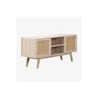 meubles tv sklum meuble tv en bois ralik design bois naturel 55,5 cm