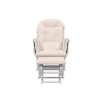 fauteuil de relaxation vidaxl chaise berçante avec repose-pied rose clair tissu