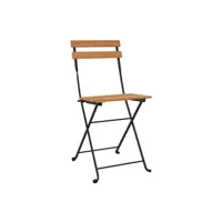 chaises de bistrot pliantes 6 pcs bois de teck solide et acier