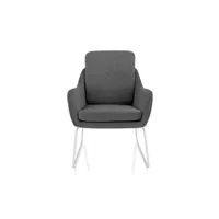 fauteuil de salon hjh office fauteuil lounge / fauteuil relax laguno w tissu gris foncé 1 place