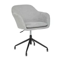 chaise de bureau en tissu coloris gris avec pieds en metal - longueur 64 x profondeur 64 x hauteur 76 cm --