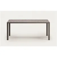 table de jardin en aluminium finition marron - longueur 180 x profondeur 90 x hauteur 75 cm - -