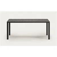 table de jardin en aluminium finition grise - longueur 180 x profondeur 90 x hauteur 75 cm - -