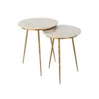 set de 25 tables gigogne marbre bicolore obito d 41 cm