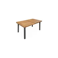table de jardin sweeek table intérieur / extérieur santana en bois et métal 6 places 150cm
