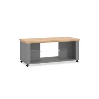 buffet homestyle4u table d'appoint massif chêne gris
