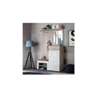 meuble de salle de bain paris prix ensemble dressing "gustavo ii" 200cm naturel & blanc