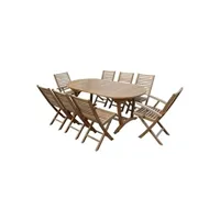 ensemble table et chaises de jardin teck'line ensemble de jardin en teck premium mainan 4 à 8 places ballea