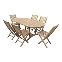 ensemble table et chaises de jardin teck'line ensemble de jardin en teck premium salia 6 chaises ballea