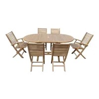 ensemble table et chaises de jardin teck'line ensemble de jardin en teck premium salia 4 à 8 places ballea