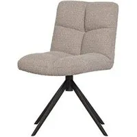 chaise pegane chaise de salle à manger pivotante en metal et polyester coloris sable - longueur 48 x profondeur 45 x hauteur 80 cm --