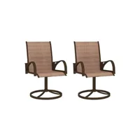 chaise de jardin vidaxl chaises pivotantes de jardin 2 pcs textilène et acier marron