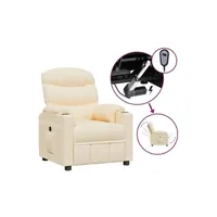 fauteuil de jardin vidaxl fauteuil inclinable électrique crème tissu