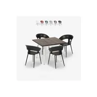 ensemble table et chaises ahd amazing home design ensemble table a manger 80x80cm bois métal et 4 chaises cuisine restaurant design reeve white