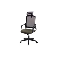 fauteuil de bureau mendler chaise de bureau hwc-j52 appui-tête ergonomique similicuir vert-olive